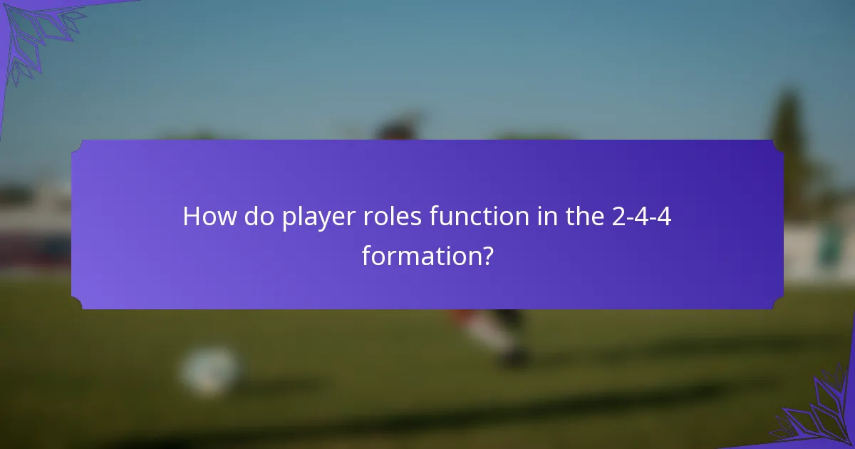 How do player roles function in the 2-4-4 formation?