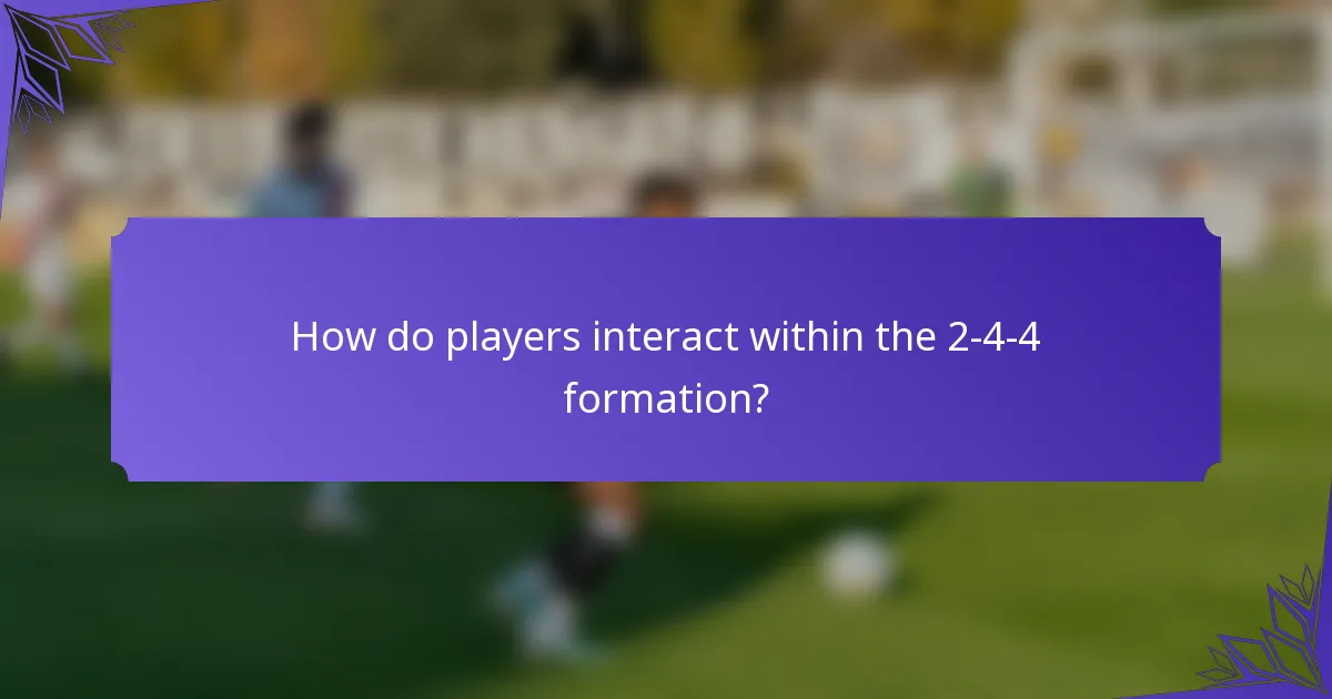 How do players interact within the 2-4-4 formation?