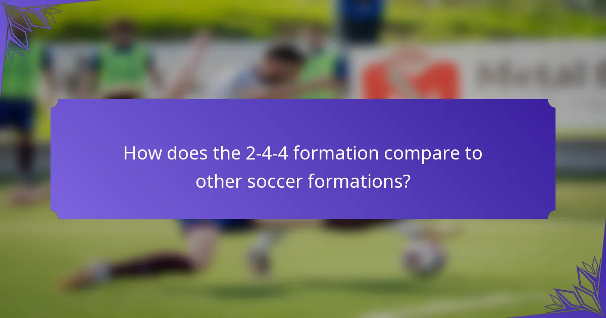 How does the 2-4-4 formation compare to other soccer formations?