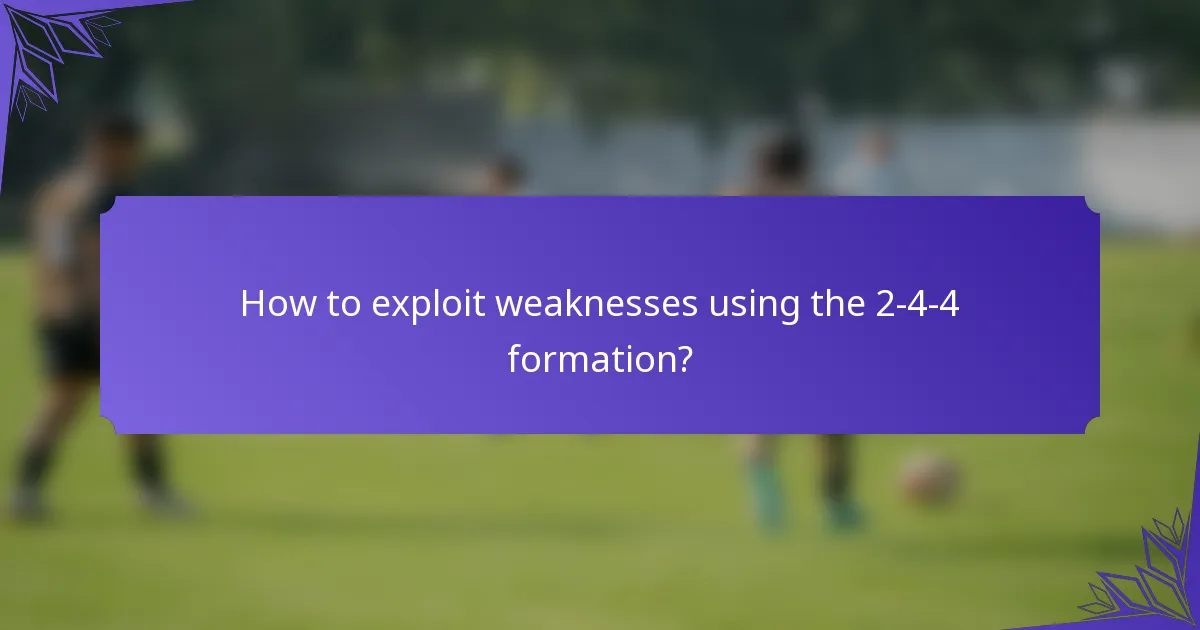 How to exploit weaknesses using the 2-4-4 formation?