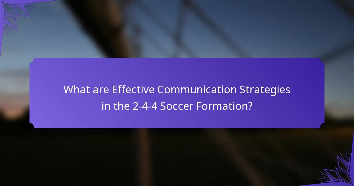 What are Effective Communication Strategies in the 2-4-4 Soccer Formation?