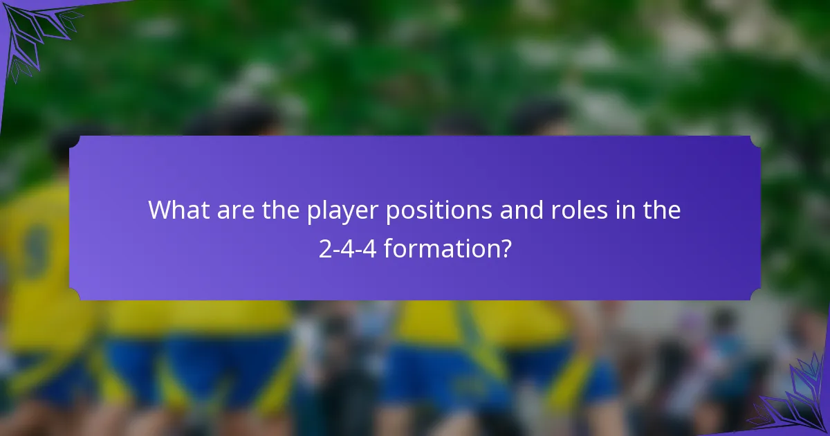 What are the player positions and roles in the 2-4-4 formation?