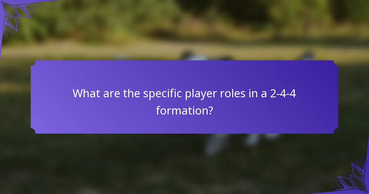 What are the specific player roles in a 2-4-4 formation?